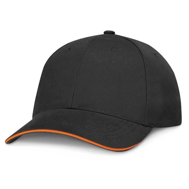 Swift Black 6 Panel Cotton Cap