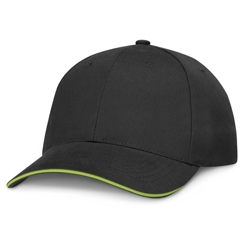 Swift Black 6 Panel Cotton Cap