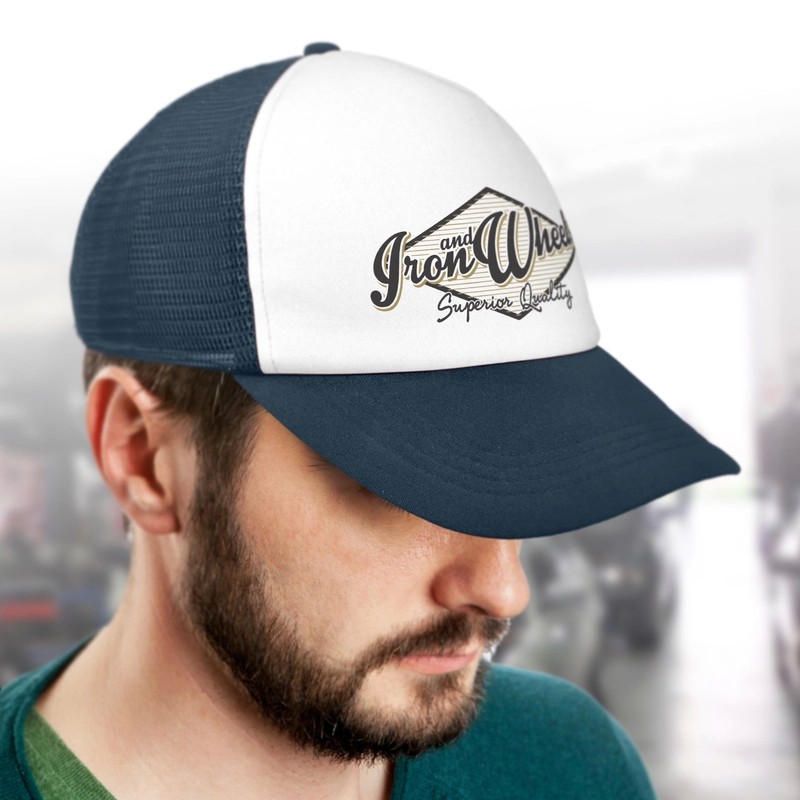 Cruise White Front 5 Panel Polyester Mesh Cap