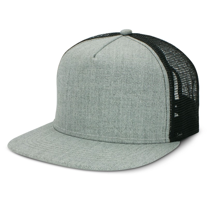 Jackson 5 Panel Polyester Flat Peak Trucker Cap