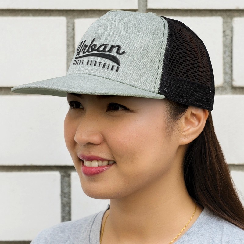 Jackson 5 Panel Polyester Flat Peak Trucker Cap