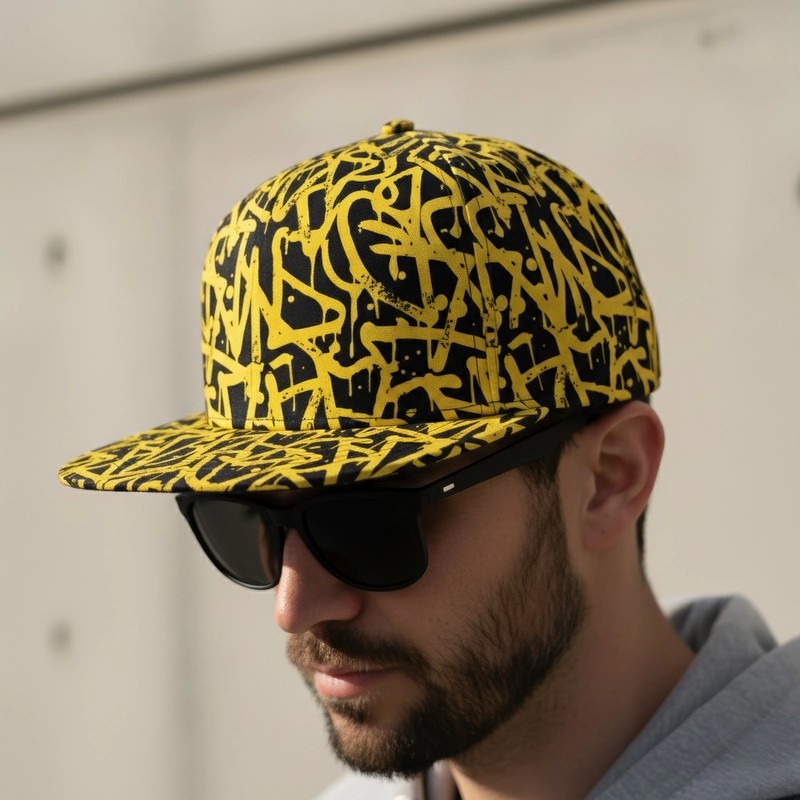 Chrysler Custom 6 Panel Polyester Flat Peak Cap
