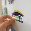 branded 70 x 50mm House Shaped AD Label, from our range of promotional Stickers and Labels