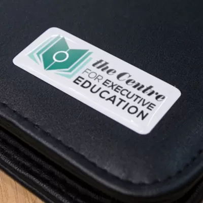 branded 55 x 24mm Resin Coated Label, from our range of promotional Stickers and Labels