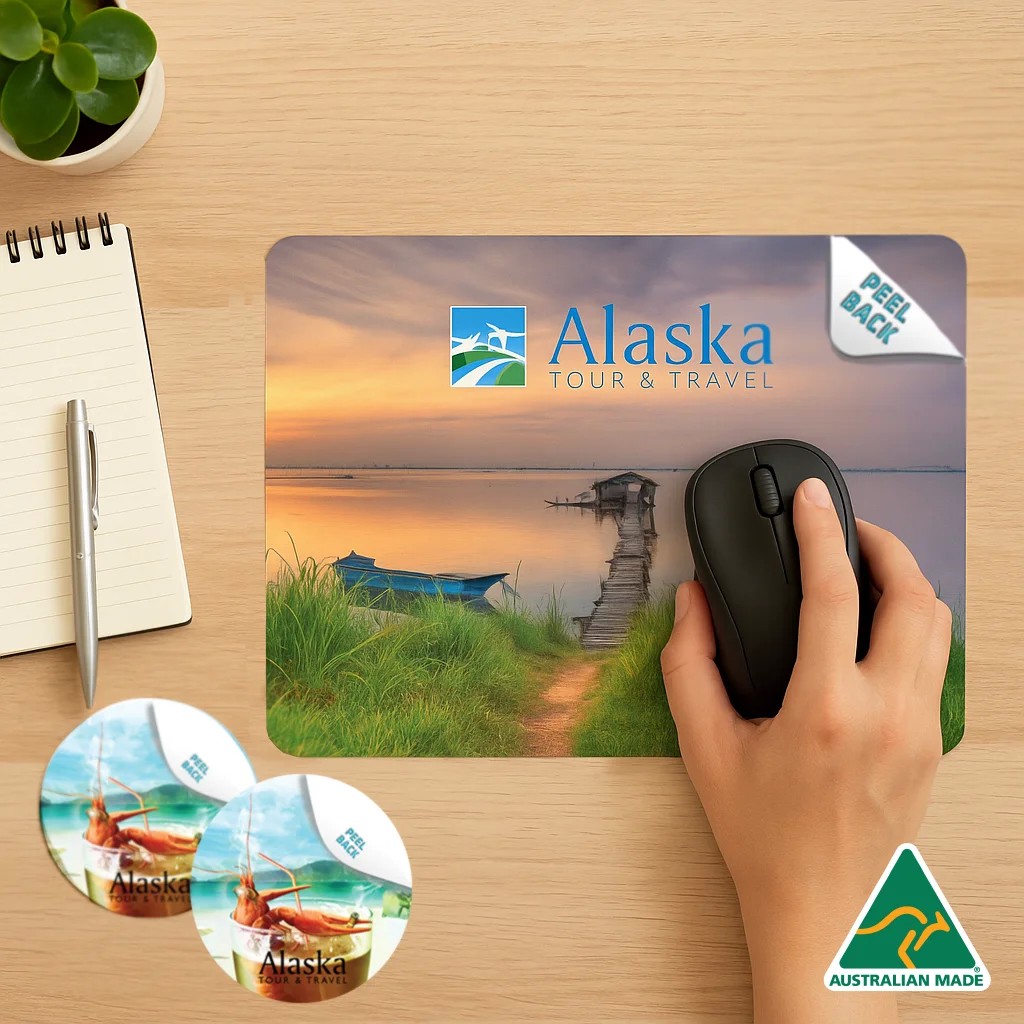 230 x 190mm Vinyl Mouse Mat and 95 x 95mm Coaster Set