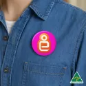 branded 32mm Button Badge, from our range of promotional Name &amp; Pin Badges