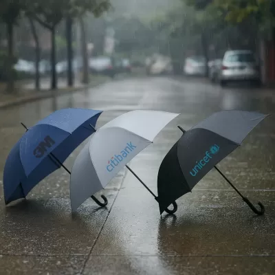 Corporate Nylon Curved Handle Umbrella