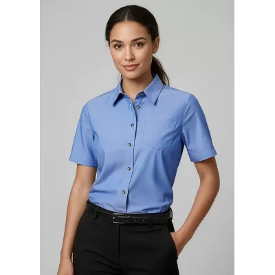Chambray Womens Short Sleeve Shirt