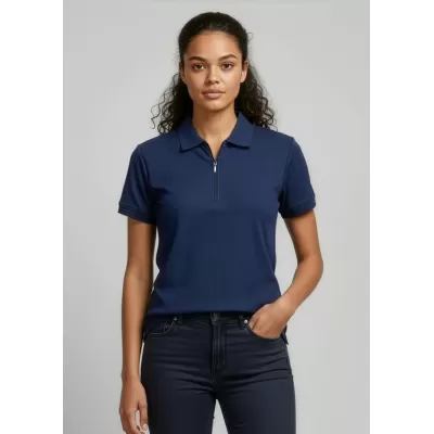 Micro Womens Waffle Short Sleeve Polo