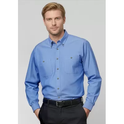 Chambray Mens Long Sleeve Shirt