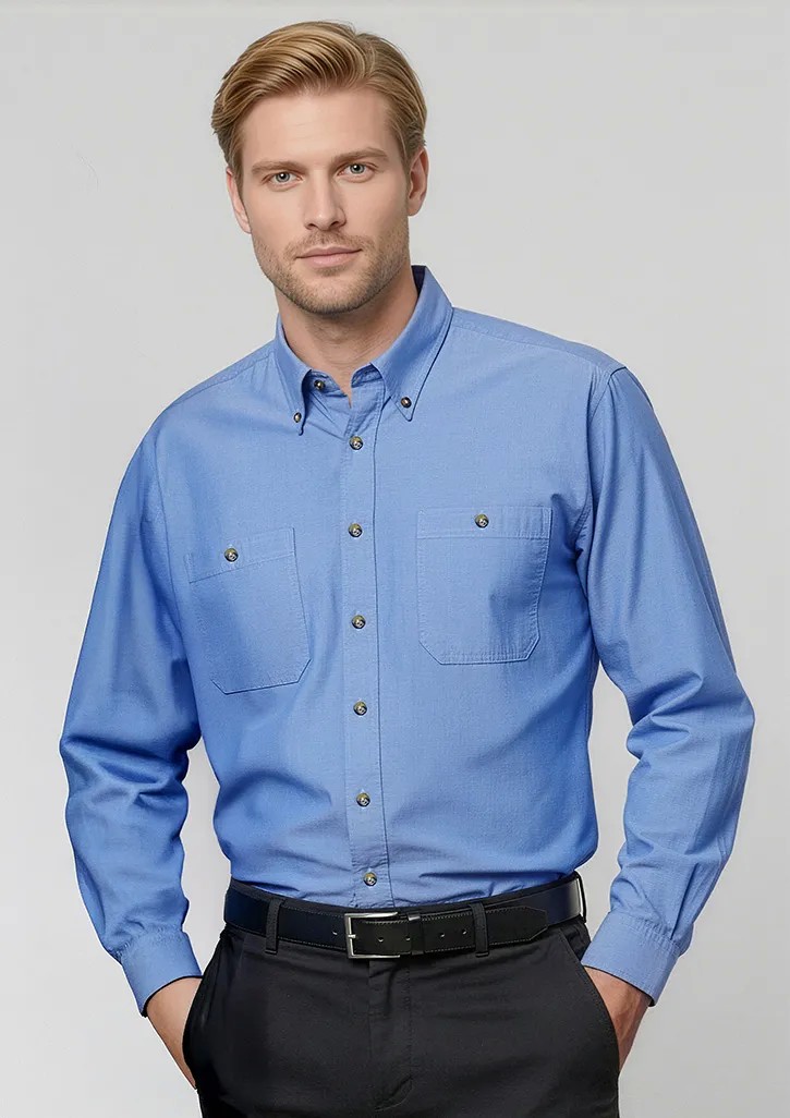 Chambray Mens Long Sleeve Shirt