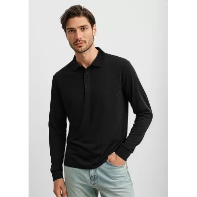 Action Mens Long Sleeve Polo