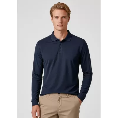 Action Mens Long Sleeve Polo