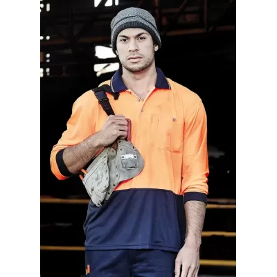 Unisex Hi Vis Basic Long Sleeve Polo