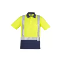 Mens Hi Vis Spliced Short Sleeve Polo - Shoulder Taped