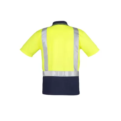 Mens Hi Vis Spliced Short Sleeve Polo - Shoulder Taped