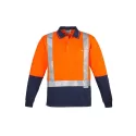 Mens Hi Vis Spliced Long Sleeve Polo - Shoulder Taped