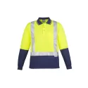 Mens Hi Vis Spliced Long Sleeve Polo - Shoulder Taped