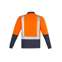 Mens Hi Vis Spliced Long Sleeve Polo - Shoulder Taped
