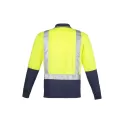 Mens Hi Vis Spliced Long Sleeve Polo - Shoulder Taped