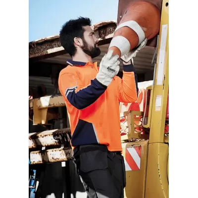 Mens Hi Vis Squad Long Sleeve Polo