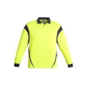 Mens Hi Vis Aztec Long Sleeve Polo