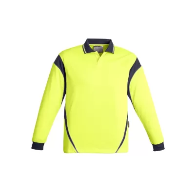 Mens Hi Vis Aztec Long Sleeve Polo