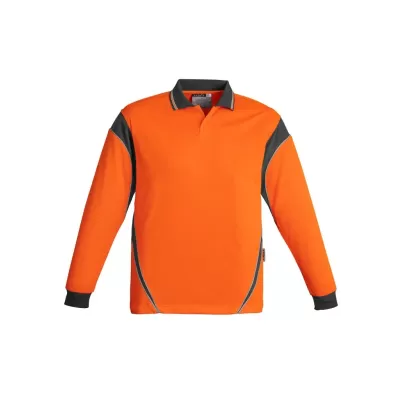 Mens Hi Vis Aztec Long Sleeve Polo
