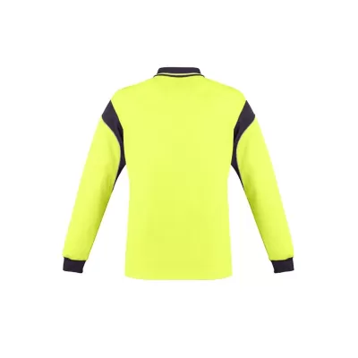 Mens Hi Vis Aztec Long Sleeve Polo