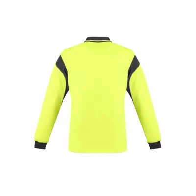 Mens Hi Vis Aztec Long Sleeve Polo