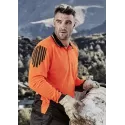 Mens Hi Vis Flux Long Sleeve Polo
