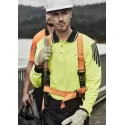 Mens Hi Vis Flux Long Sleeve Polo