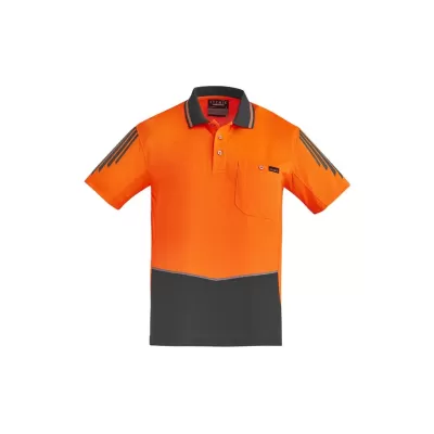 Mens Hi Vis Flux Short Sleeve Polo