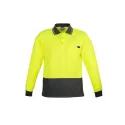 Mens Hi Vis Comfort Back Long Sleeve Polo