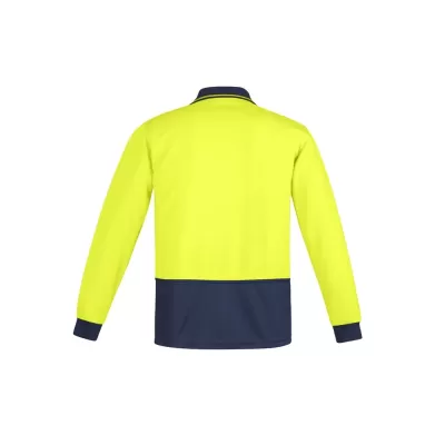 Mens Hi Vis Comfort Back Long Sleeve Polo