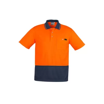 Mens Hi Vis Comfort Back Short Sleeve Polo
