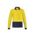 Mens Hi Vis Cotton Long Sleeve Polo