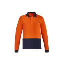 Mens Hi Vis Cotton Long Sleeve Polo