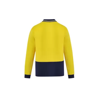 Mens Hi Vis Cotton Long Sleeve Polo