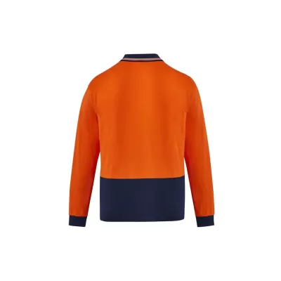 Mens Hi Vis Cotton Long Sleeve Polo