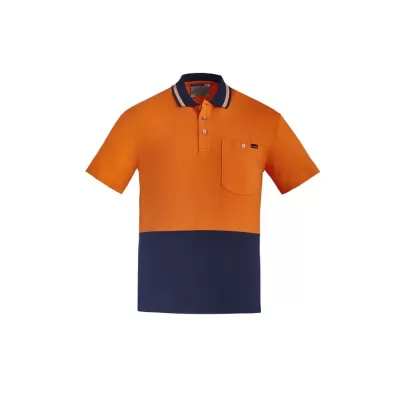 Mens Hi Vis Cotton Short Sleeve Polo