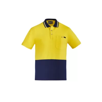 Mens Hi Vis Cotton Short Sleeve Polo