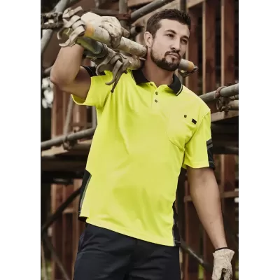 Mens Hi Vis Reinforced Squad Short Sleeve Polo