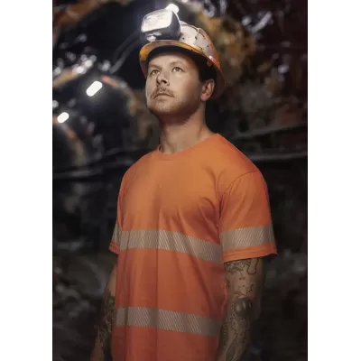 Mens Hi Vis Segmented Tape Cotton Tee