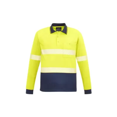 Unisex Hi Vis Segmented Tape Long Sleeve Polo
