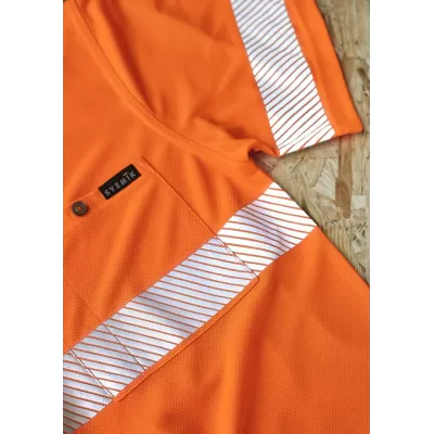 Unisex Hi Vis Segmented Tape Short Sleeve Polo