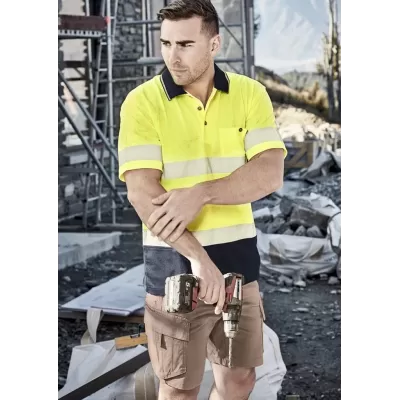 Unisex Hi Vis Segmented Tape Short Sleeve Polo