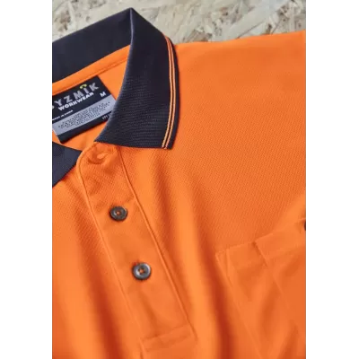 Unisex Hi Vis Segmented Tape Short Sleeve Polo