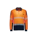 Mens Hi Vis Flux Segmented Tape Long Sleeve Polo
