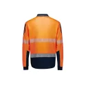 Mens Hi Vis Flux Segmented Tape Long Sleeve Polo